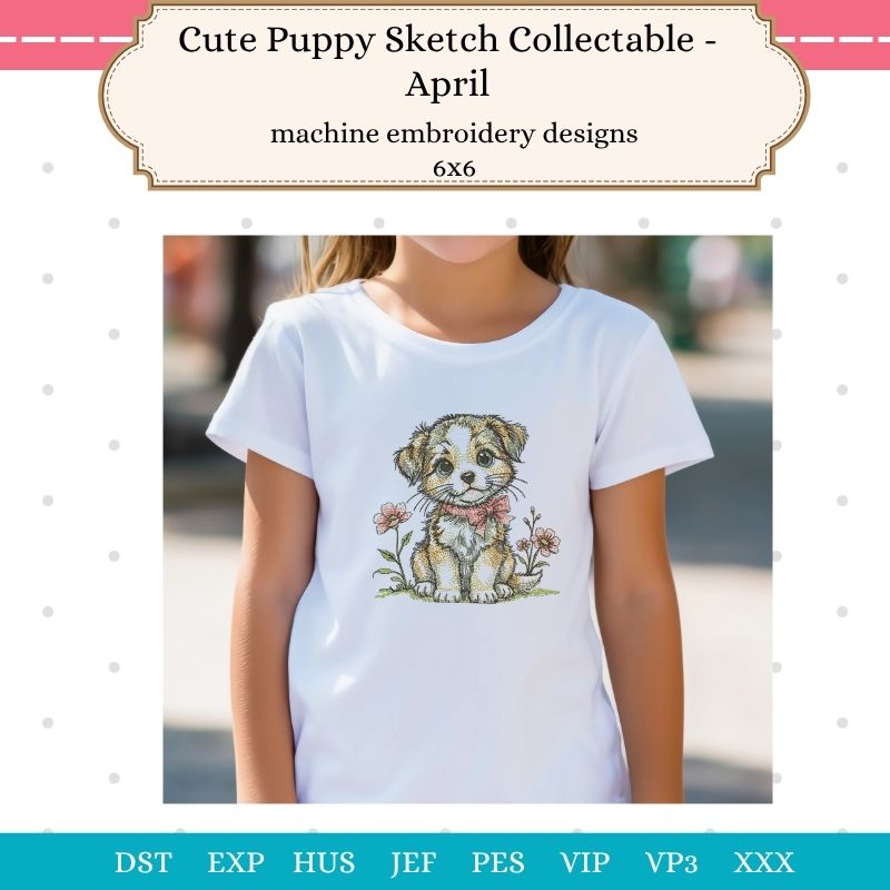 EW511 - Cute Puppy Sketch Collectable - April
