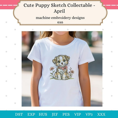 EW511 - Cute Puppy Sketch Collectable - April