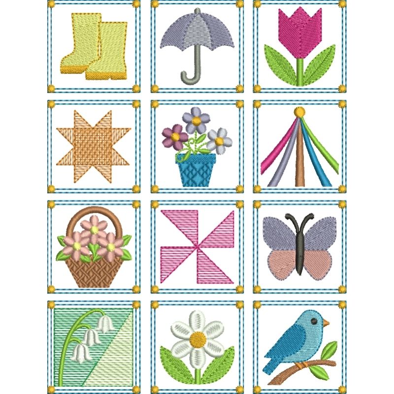 EW518 - May Mini Quilt Blocks