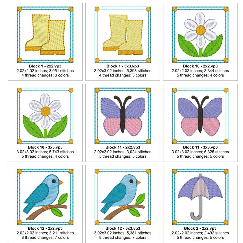 EW518 - May Mini Quilt Blocks
