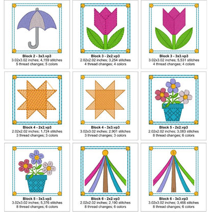 EW518 - May Mini Quilt Blocks