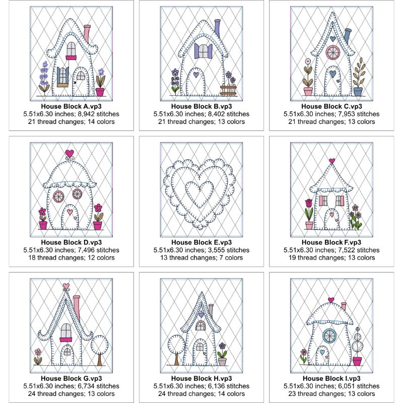 EW522 - Applique Country Cottages Quilt