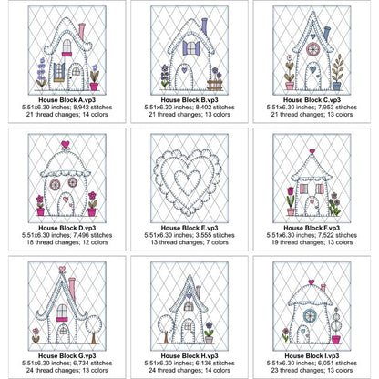 EW522 - Applique Country Cottages Quilt