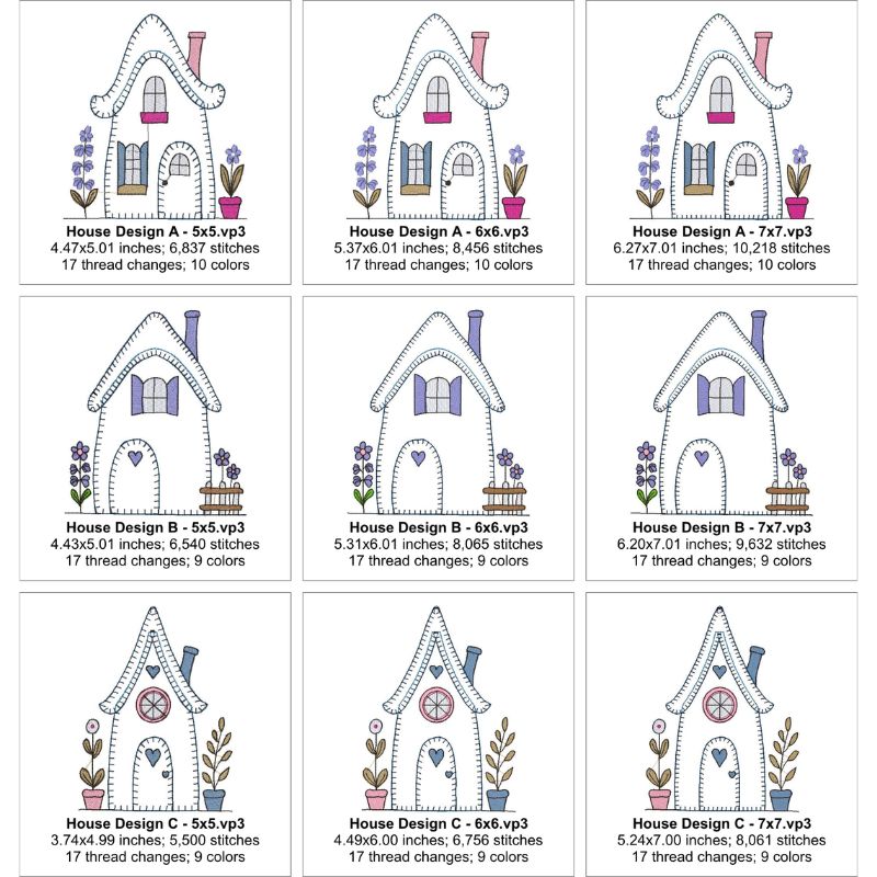 EW523 - Applique Country Cottages 1