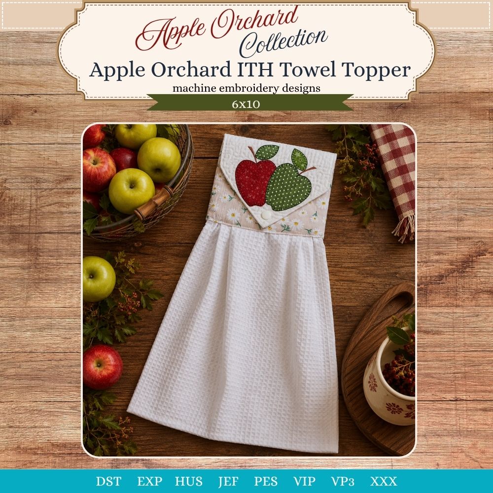EW537 - Apple Orchard ITH Tea Towel Topper