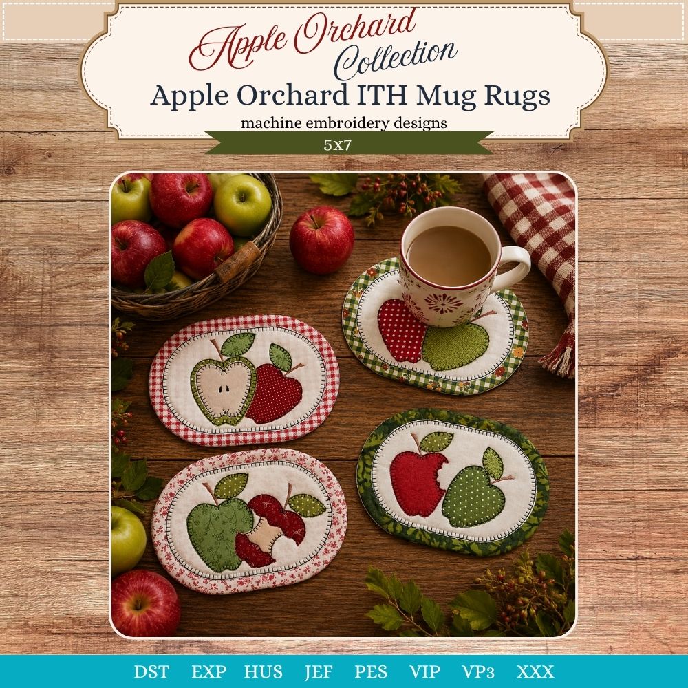 EW538 - Apple Orchard ITH Mug Rugs