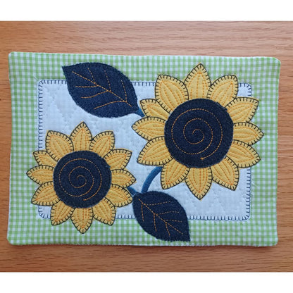 EW544 - ITH Sunflower and Denim Mug Rugs