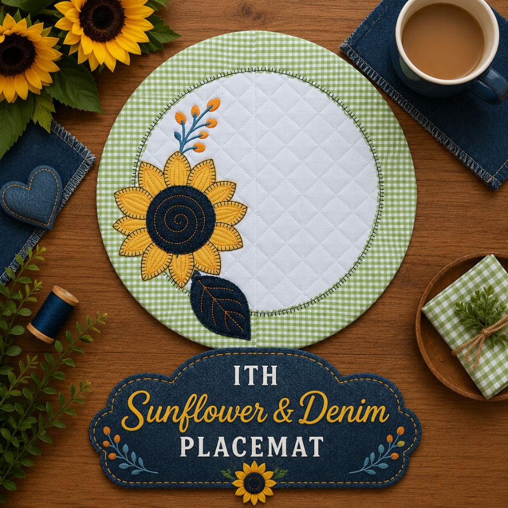 EW545 - ITH Sunflower and Denim Placemat