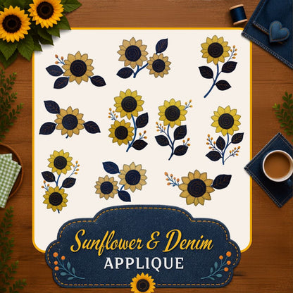 EW546 - Sunflower and Denim Appliqué Collection