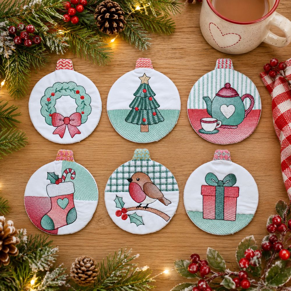 EW549 – ITH Christmas Bauble Coasters