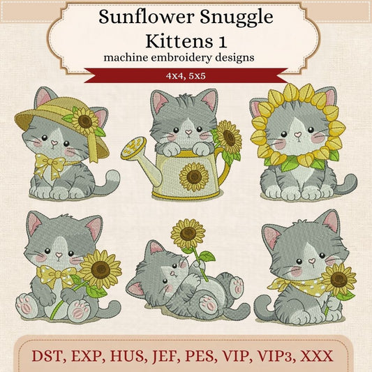 EW556 - Sunflower Snuggle Kittens 1