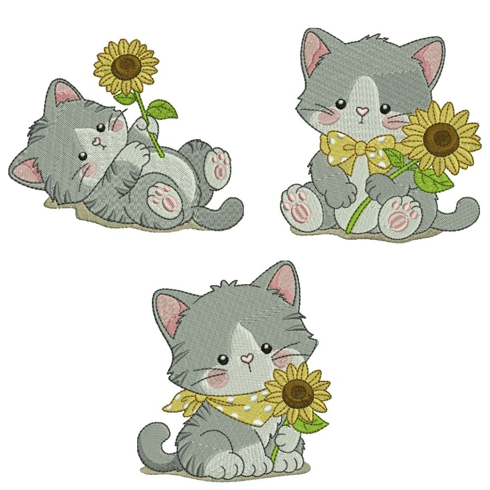 EW556 - Sunflower Snuggle Kittens 1