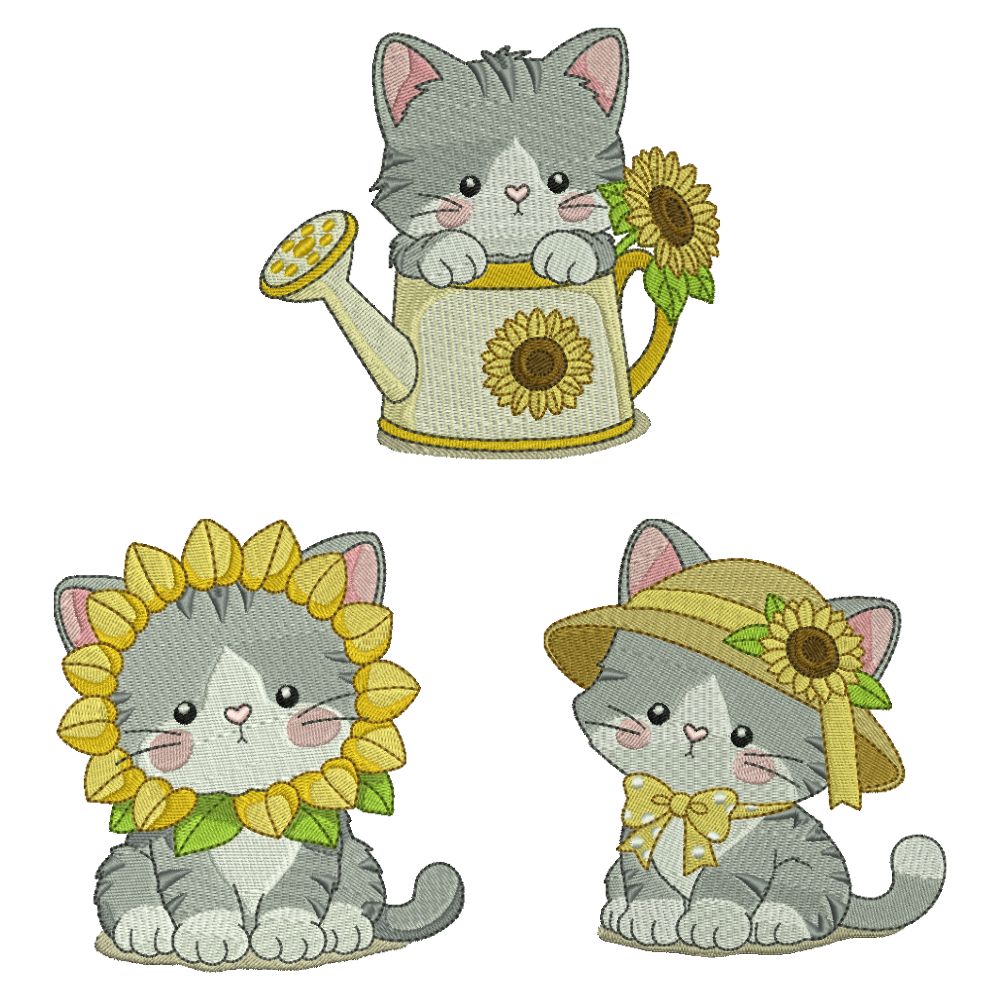 EW556 - Sunflower Snuggle Kittens 1
