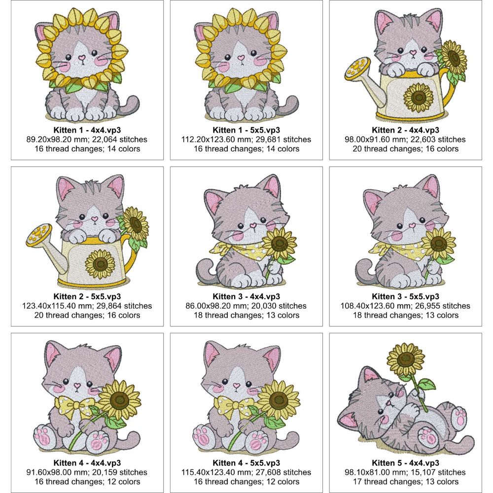 EW556 - Sunflower Snuggle Kittens 1