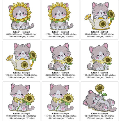 EW556 - Sunflower Snuggle Kittens 1