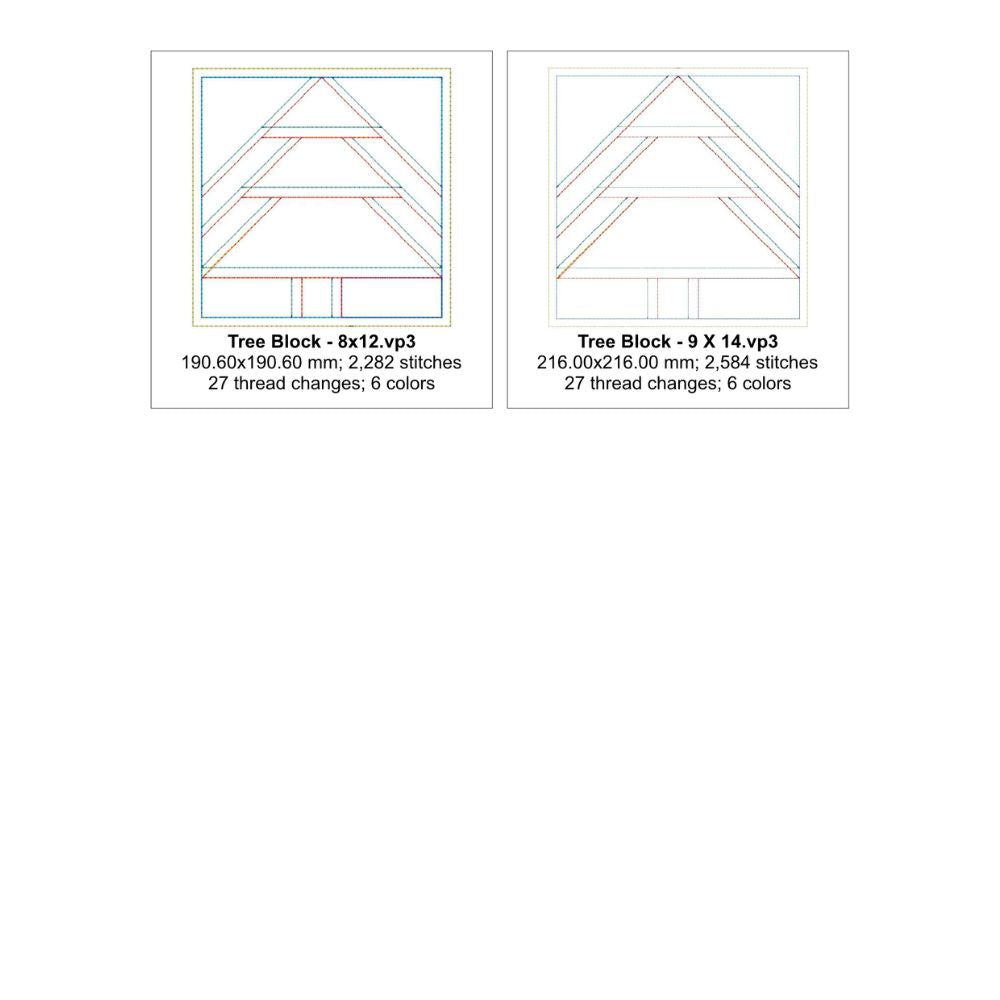 EW567 - ITH Pieced Christmas Tree Star Block