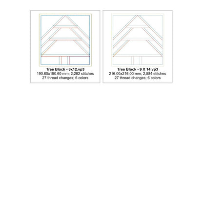 EW567 - ITH Pieced Christmas Tree Star Block