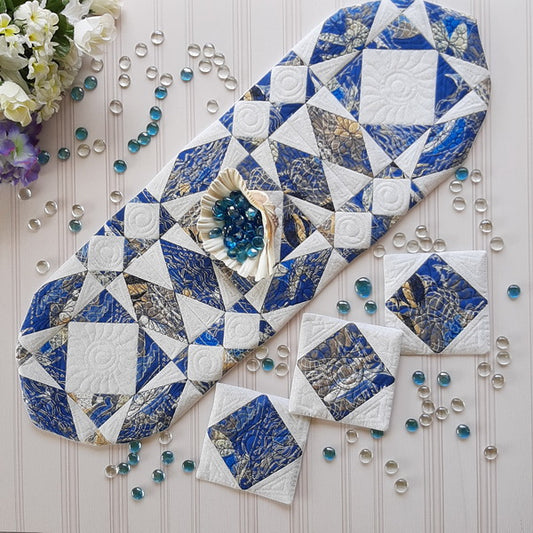 EWC165  ITH Quilted Storm At Sea Table Runner