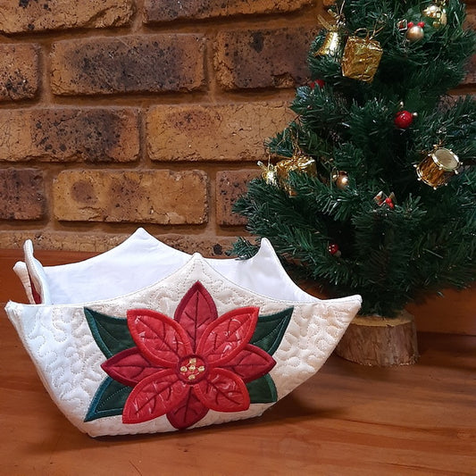 EWC199  Poinsettia Fabric Bowls