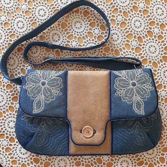 EWC212  Lace and Denim Bag