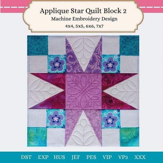 EWC260 Applique Star Quilt Block 2
