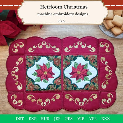 EWC273 - ITH Poinsettia Table Topper