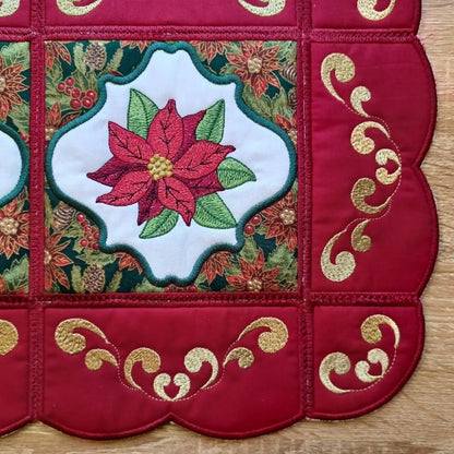 EWC273 - ITH Poinsettia Table Topper