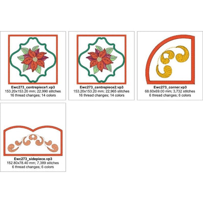 EWC273 - ITH Poinsettia Table Topper