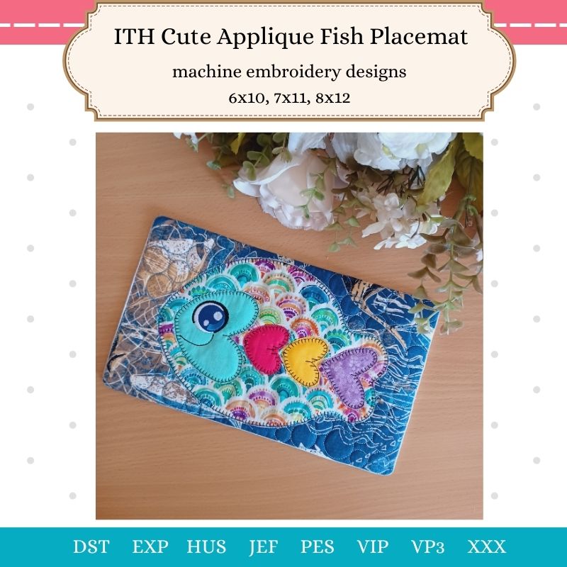 EWC282 - ITH Cute Applique Fish Placemat