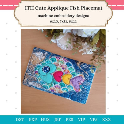 EWC282 - ITH Cute Applique Fish Placemat