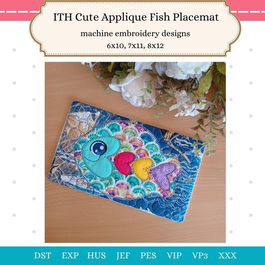 EWC282 - ITH Cute Applique Fish Placemat