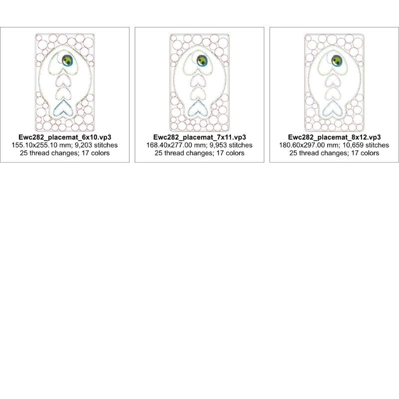 EWC282 - ITH Cute Applique Fish Placemat