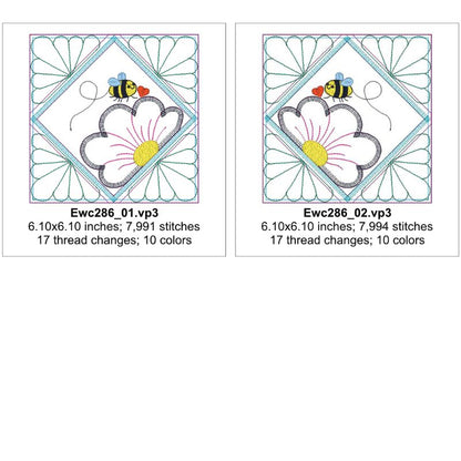 EWC286 - Applique Daisy Table Runner
