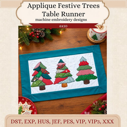 EWC293 - Applique Festive Trees Table Runner