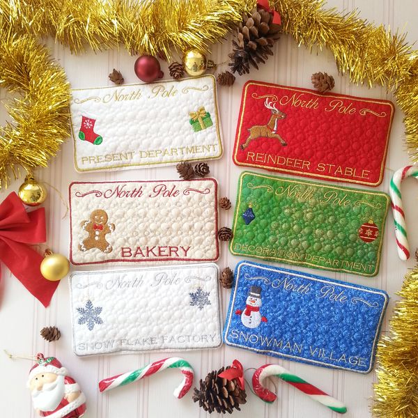 EWV177  ITH North Pole Mug Rugs