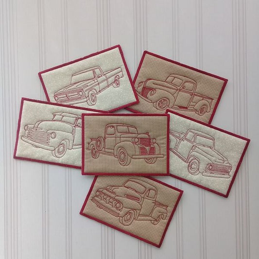 EWV194  ITH Granddad's Truck Mug Rugs