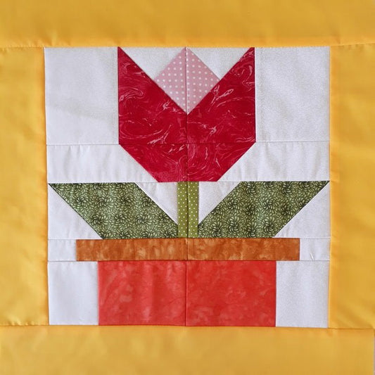 EWV226 Pot Plant Big Quilt Block