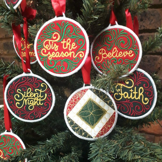 EWV249  Quilted Christmas Ornaments ITH