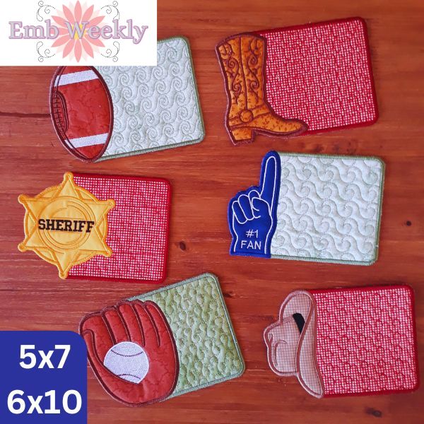 Manly Mug Rugs – Machine Embroidery Design | EmbWeekly