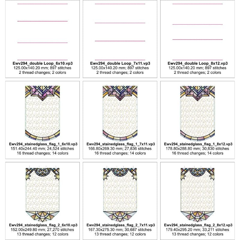 EWV324 Stained Glass Garden Flags