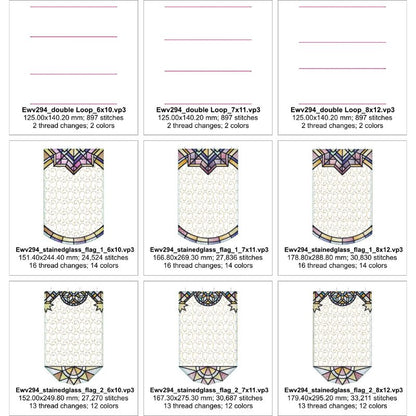 EWV324 Stained Glass Garden Flags