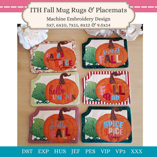 EWV326 - ITH Fall Mug Rugs & Placemats