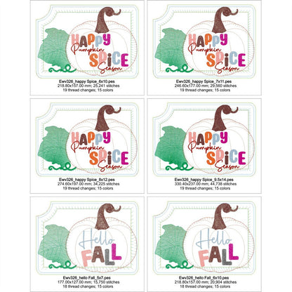 EWV326 - ITH Fall Mug Rugs & Placemats