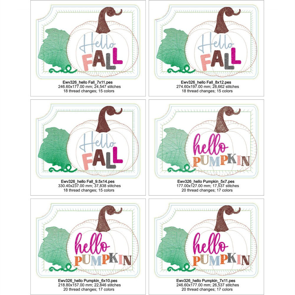 EWV326 - ITH Fall Mug Rugs & Placemats
