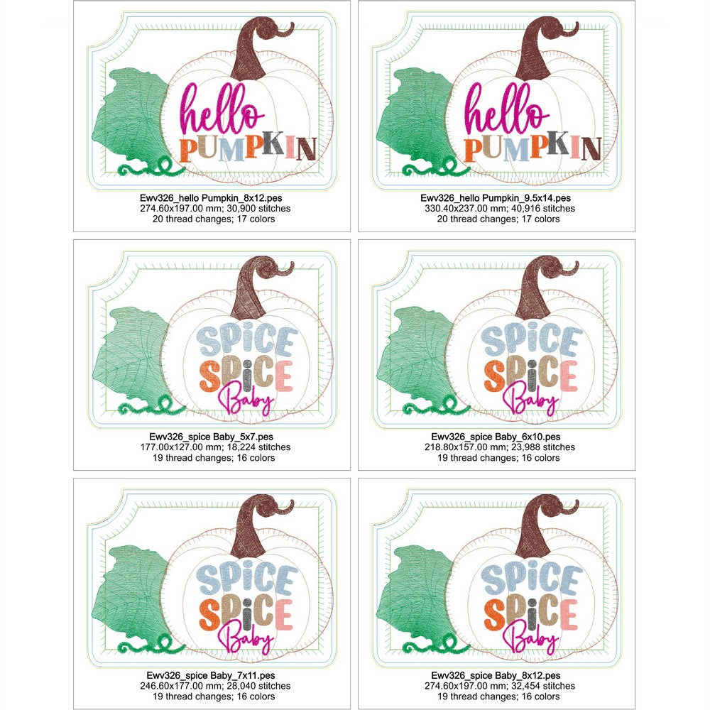 EWV326 - ITH Fall Mug Rugs & Placemats