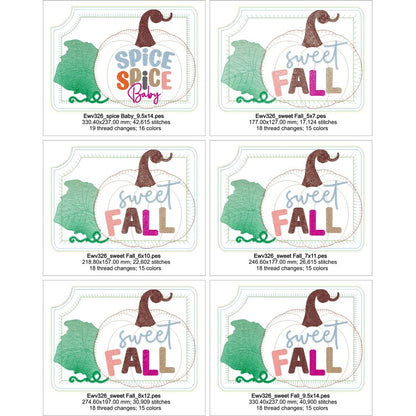 EWV326 - ITH Fall Mug Rugs & Placemats