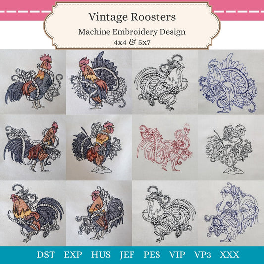 EWV342 - Vintage Roosters