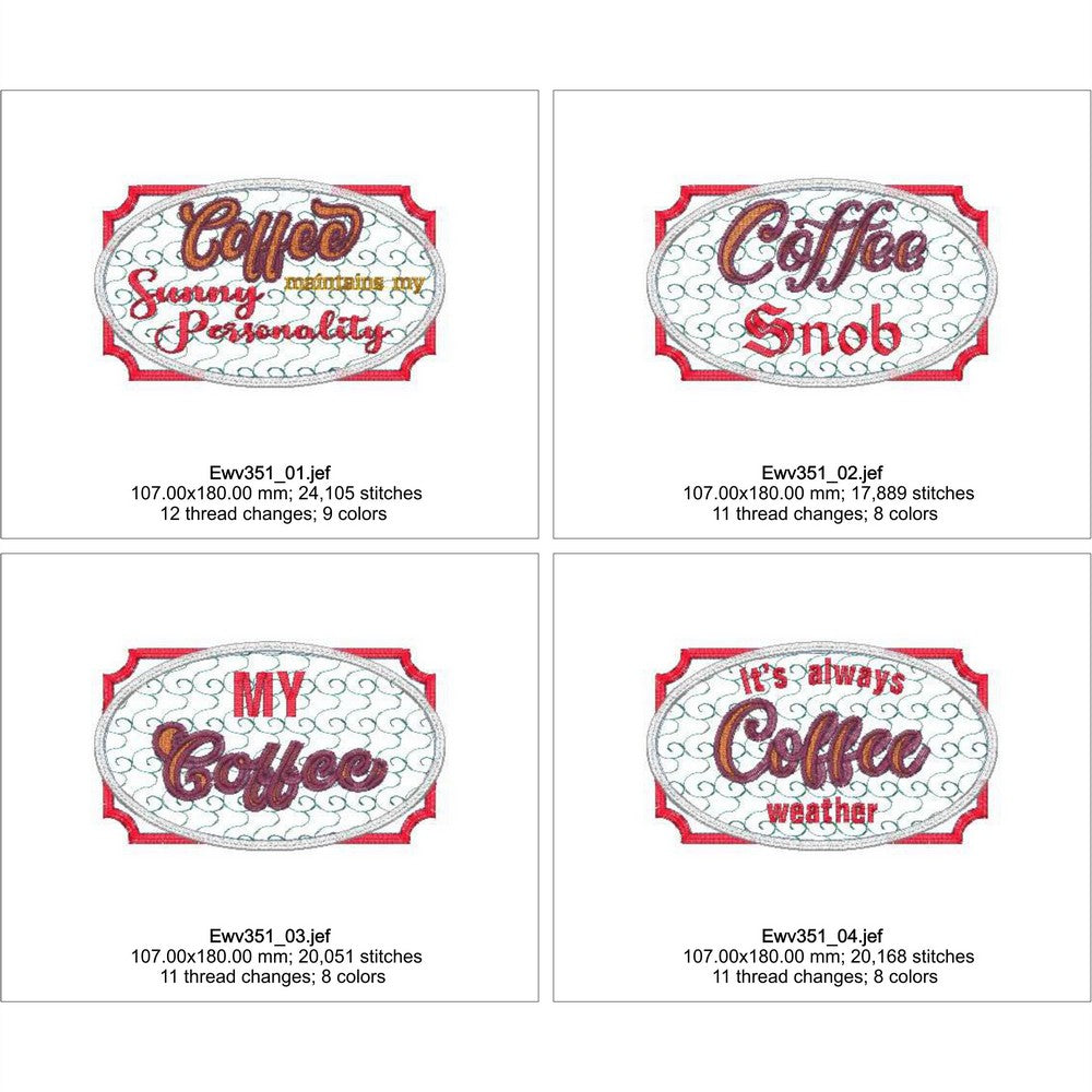 EWV351 - Coffee Shop Mug Rugs 1