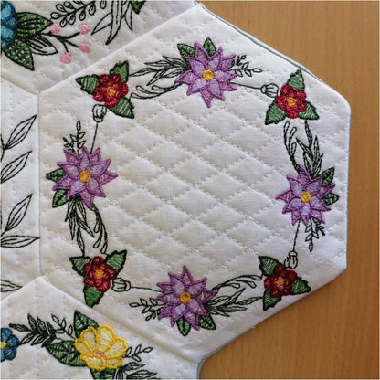 EWV363 - Floral Wreath Hex Blocks