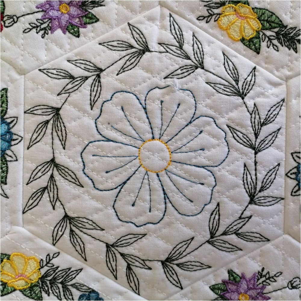 EWV363 - Floral Wreath Hex Blocks